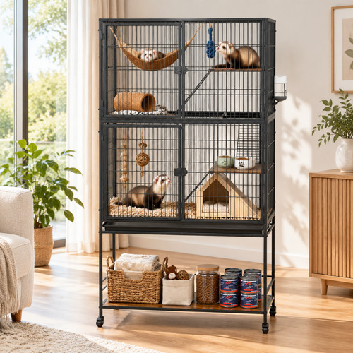 Metal rolling ferret habitat - metal,