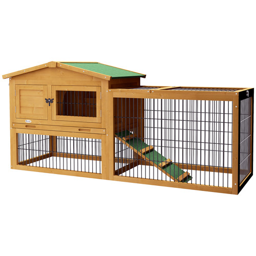 Pawhut rabbit hutch - rabbit, house