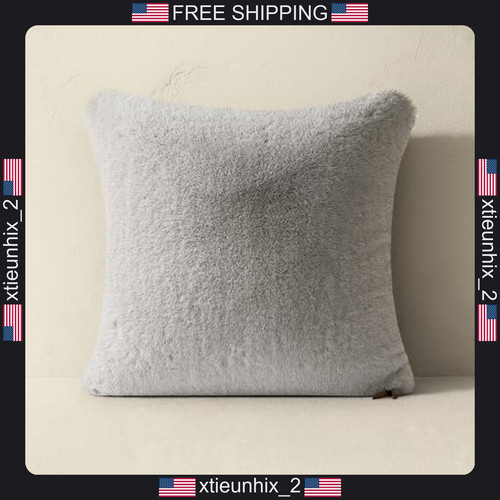 Faux chinchilla fur pillow - faux,
