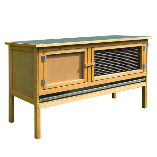 Pawhut wooden rabbit hutch - pawhut,