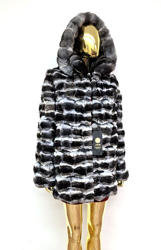 Chinchilla fur coat jacket - fur,